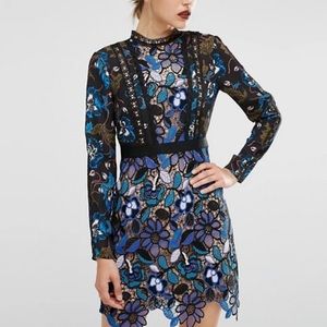 Self-Portrait Maxine Lace Floral Mini Dress
